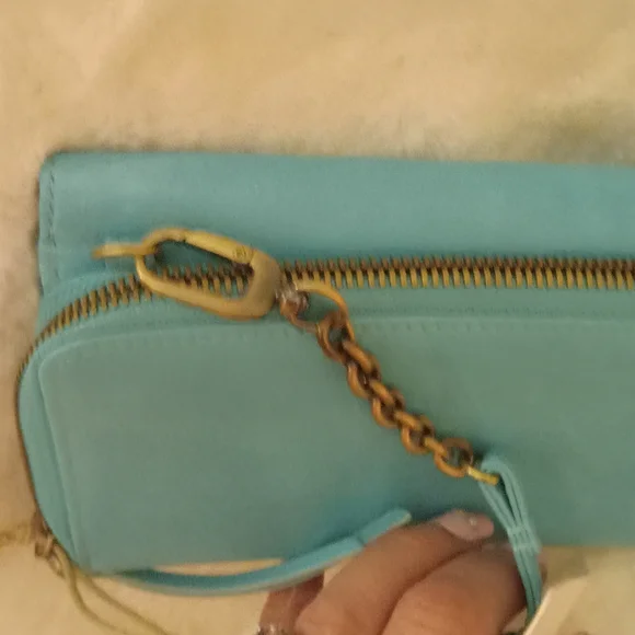 HOBO Rubie Light Aqua Leather Crossbody Bag